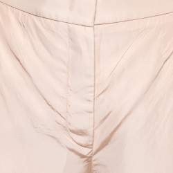 Pre Owned Prada Beige Synthetic Wide Leg Trousers M