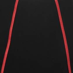 مملوكة مسبقًا Prada Black Crepe Leather Trimmed Knee Length Skirt S