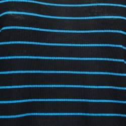 Pre Owned Prada Black Striped Knit T-Shirt M