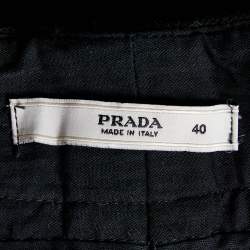 Prada Black Wool Tapered Leg Pants S