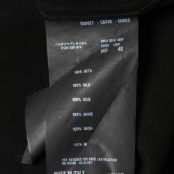 Prada Black Crepe Silk Long Sleeve Midi Dress S