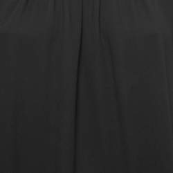 Prada Black Crepe Silk Long Sleeve Midi Dress S