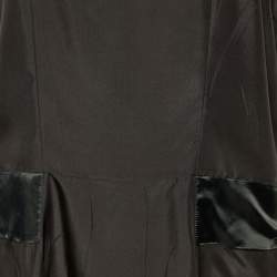 Pre Owned Prada Black Silk Contrast Detail Oversized Shift Dress M