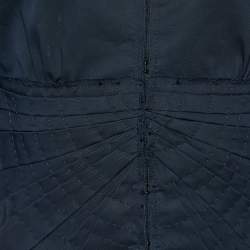 Prada Navy Blue Gabardine Draped Detail Hook Front Jacket L