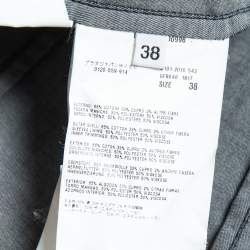Prada Indigo Blue Stretch Chambray Blazer S