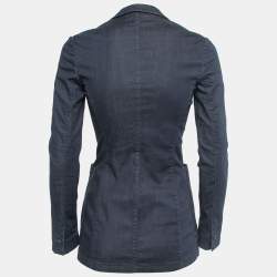 Prada Indigo Blue Stretch Chambray Blazer S