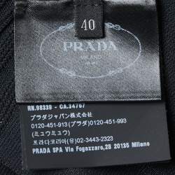 Prada Black Tech Rec Nylon Pique Sleeveless Cropped Top S