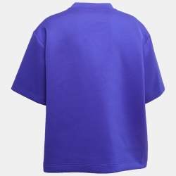Prada Blue Jersey Rubber Logo Oversized T-Shirt L