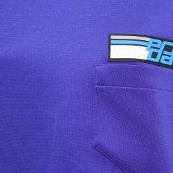 Prada Blue Jersey Rubber Logo Oversized T-Shirt L