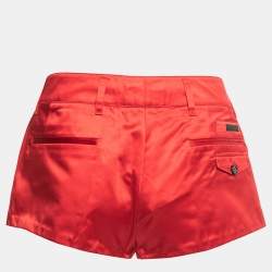 Prada Vintage Red Satin Silk Mini Shorts M