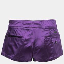 Pre Owned Prada Vintage Purple Satin Mini Shorts S