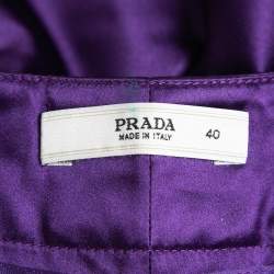 Pre Owned Prada Vintage Purple Satin Mini Shorts S