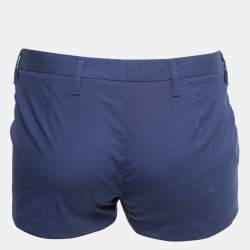 Prada Vintage Navy Blue Stretch Cotton Mini Shorts M