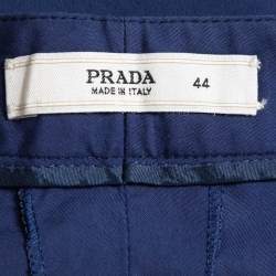 Prada Vintage Navy Blue Stretch Cotton Mini Shorts M
