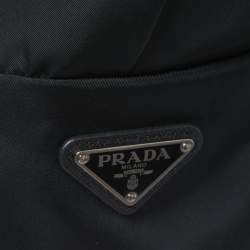 Prada Black Nylon Zip Front Gabardine Bralette Top M