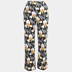 Prada Multicolor Printed Cotton Wide-Leg Trousers S