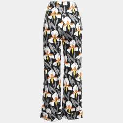 Prada Multicolor Printed Cotton Wide-Leg Trousers S