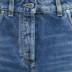 Prada Blue Distressed Denim Mini Skirt M