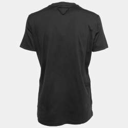 Prada Black Cotton Crew Neck Half Sleeve T-Shirt L