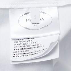 Prada White Cotton Crew Neck Half Sleeve T-Shirt S