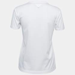 Prada White Cotton Crew Neck Half Sleeve T-Shirt S