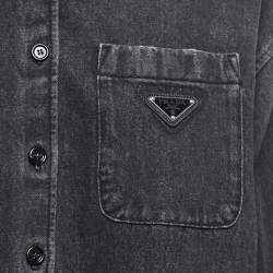 Prada Grey Denim Button Down Jacket XS