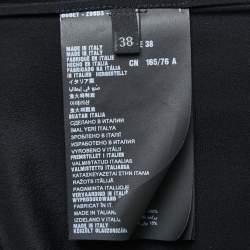 Pre Owned Prada Black Silk Crystals Embellished Sleeve Detailed Blouse S