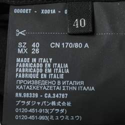 Pre Owned Prada Black Crystals Embellished Mesh Pleated Mini Dress  S