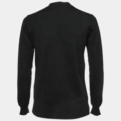 Prada Black Wool Knit Button Front Cardigan XS