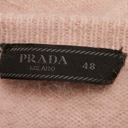 Prada Light Pink Wool V-Neck Sweater L