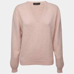 Prada Light Pink Wool V-Neck Sweater L