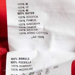 Pre Owned Prada Red Cotton Bow Detail A-Line Short Sleeve T-Shirt M