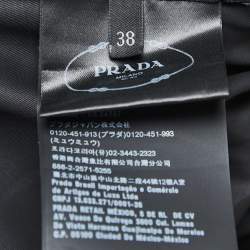 Prada Black Nylon Rubber Logo Drawstring Shorts S