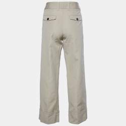 Pre Owned Prada Khaki Beige Cotton Capri Pants S