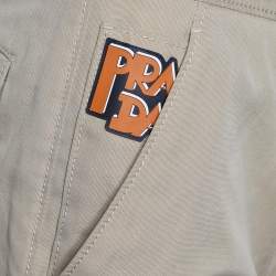 Pre Owned Prada Khaki Beige Cotton Capri Pants S
