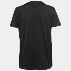 Pre Owned Prada Black Cotton Crew Neck T-Shirt L