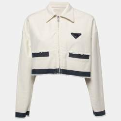 Louis Vuitton Cropped Denim Jacket BLACK. Size 44