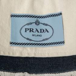 Prada White/Blue Selvaged Denim Cropped Jacket M