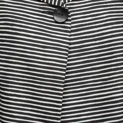 Prada Black/White Printed Taffeta One Button Cropped Jacket M