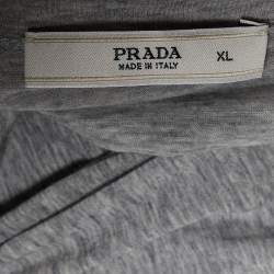 Pre Owned Prada Grey Cotton Knit Long Sleeve T-Shirt XL
