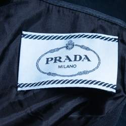 Pre Owned Prada Navy Blue Crepe Sleeveless Midi Dress S