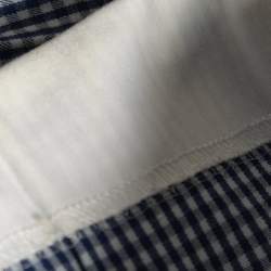 Prada Blue Gingham Patterned Cotton Blend Capri Pants S
