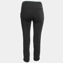 Pre Owned Prada Black Crepe Tapered Trousers S