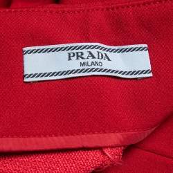 Prada Red Stretch Knit Tapered Leg Trousers M