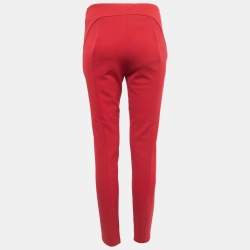 Prada Red Stretch Knit Tapered Leg Trousers M