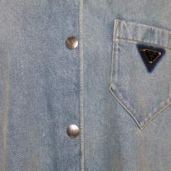 Prada Blue Denim Button Front Oversized Shirt M