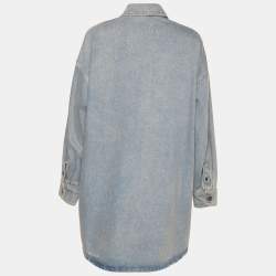 Prada Blue Denim Button Front Oversized Shirt M