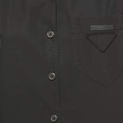 Pre Owned Prada Black Cotton Poplin Short Sleeve Shirt XS