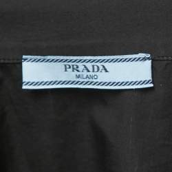 Pre Owned Prada Black Cotton Poplin Short Sleeve Shirt XS