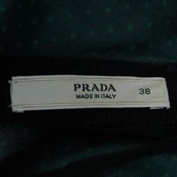Prada Polka Dot Silk Draped Sleeveless Short Dress S